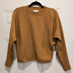Pink Rose Long Sleeve Camel Sweater, Size XS
